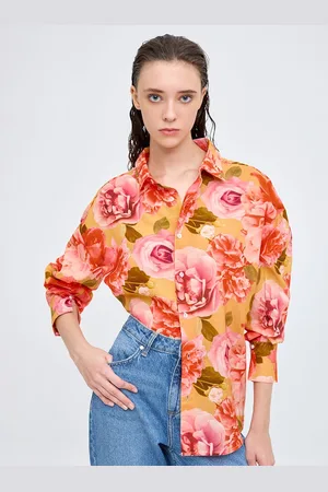 COVER STORY Women Spread Collar Floral Printed Casual Shirt