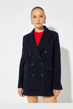 Koton Women Regular Fit Double Breasted Overcoat
