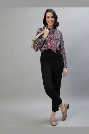 ICONIC Women Floral Printed Tie-Up Neck Top