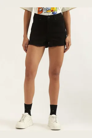 Benetton Women High-Rise Cotton Hot Pants