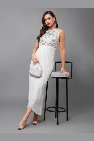 Miss Chase Women Pure Georgette Embellished Maxi Dress