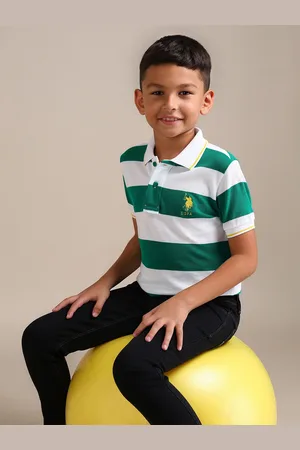Ralph Lauren Boys Striped Polo Collar Pure Cotton T-shirt