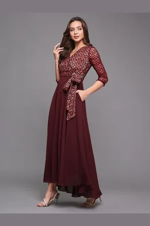 Miss Chase Women Printed Georgette Maxi Dress