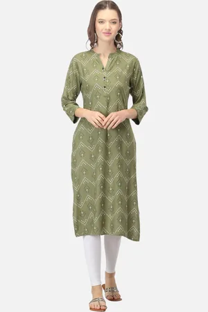 Biyu Bandhani Printed Regular Cotton Straight Kurta