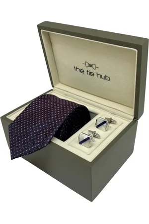The Tie Hub Men Tie Cufflinks Pocket Square Accessory Gift