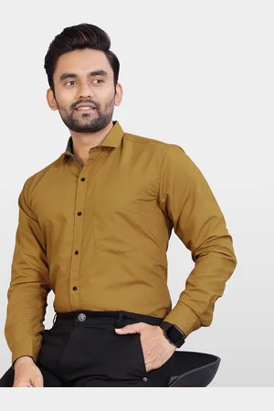 Metronaut Men India Slim Spread Collar Solid Slim Fit Formal Shirt