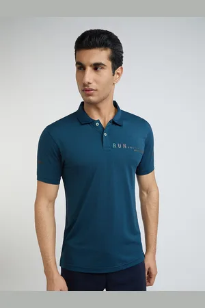 Parx Men Blue Polo Collar T-shirt