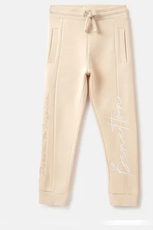 Benetton Boys Typography Printed Mid Rise Joggers Track Pants