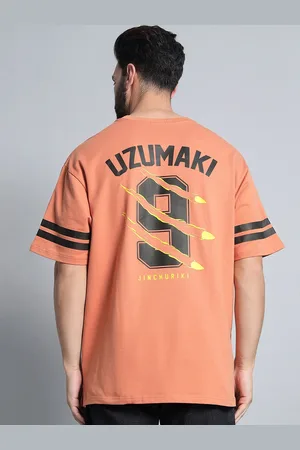 COMICSENSE Naruto Anime Dattebayo Uzumaki Printed Cotton Drop Shoulder Oversize T shirt