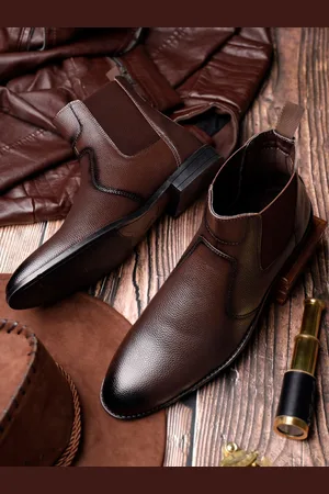 LOUIS STITCH Men Leatherette Chelsea Milled Boots
