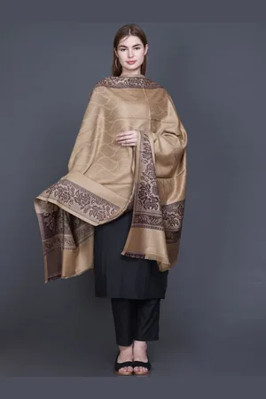 GODFREY Floral Woven Design Woolen Shawl