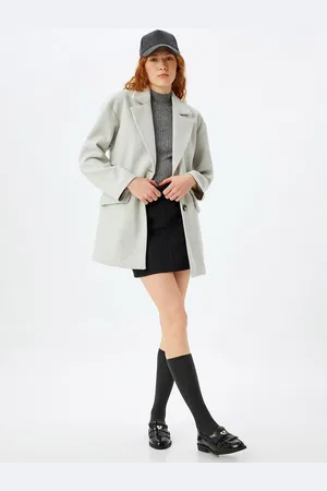 Koton Women Notched Lapel Single Breasted Parka Coat
