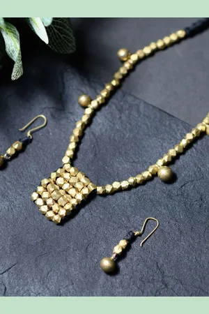 ArtEastri Handcrafted Beaded Orissa Tribal Necklace and Earrings