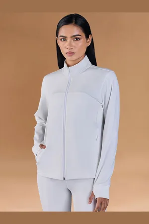 KICA Women Mock Collar Solid Sports Bomber Jacket