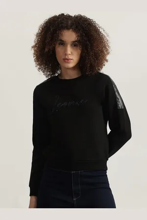 ICONIC Women Cotton Round Neck Sweatshirt