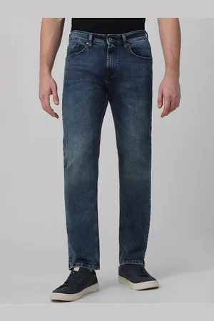 Mufti Men Cotton Relaxed Fit Low Distress Heavy Fade Stretchable Jeans