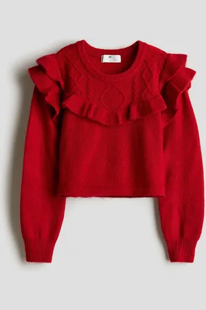 H&M Girls Frill-Trim Jumper