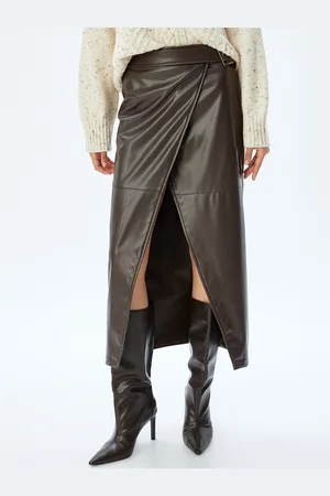 Koton Women Wrap Maxi Skirt With Front Slit