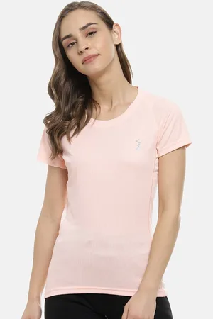 Campus Women Peach-Coloured Running T-shirt