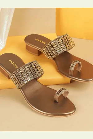 All Things Mochi Women Embellished Open Toe Block Sandals