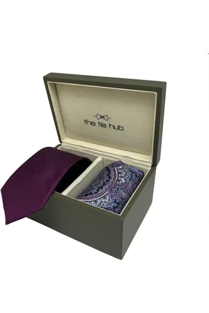 The Tie Hub Men Accessory Gift Set of Tie, Cufflinks, Pocket Square