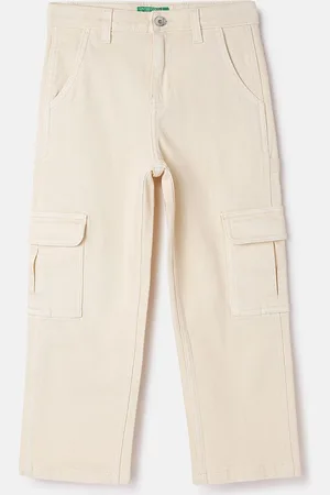 Benetton Girls Straight Fit Mid-Rise Cargo Trousers