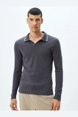 Koton Men Solid Polo Collar Cotton Slim Fit T-shirt