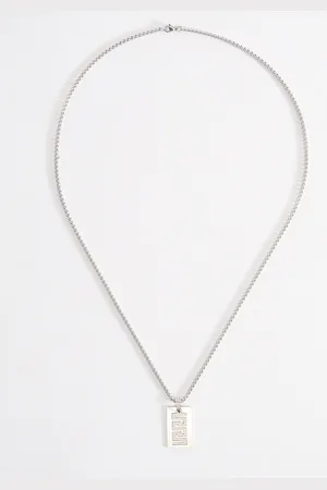The Bear House Men Silver-Plated Stainless Steel Pendant With Chain