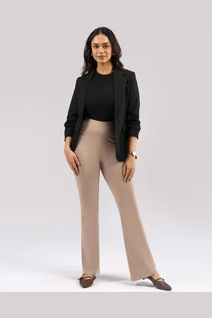 BlissClub Women High-Rise Flared Regular Trousers