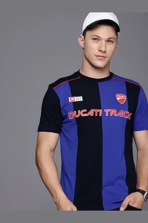 DUCATI Striped Pure Cotton Casual T-shirt