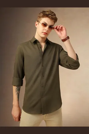 Dennis Lingo Men Spread Collar Textured Casual Shirt