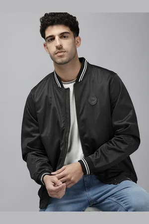 Park Avenue Mandarin Collar Slim Fit Varsity Jacket