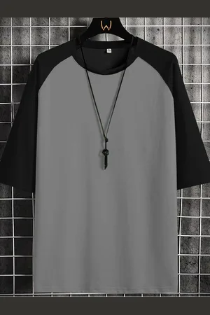 clafoutis Men Drop-Shoulder Sleeves Monochrome Raw Edge T-shirt