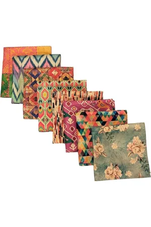 The Tie Hub Pack Of 8 Printed Pocket Squares