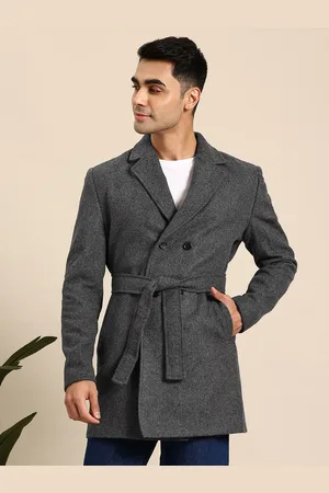 Mast & Harbour Hip Length Overcoat with Tie-Up Belt