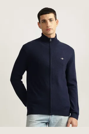 GANT Men Woollen Mock Collar Cardigan Sweater