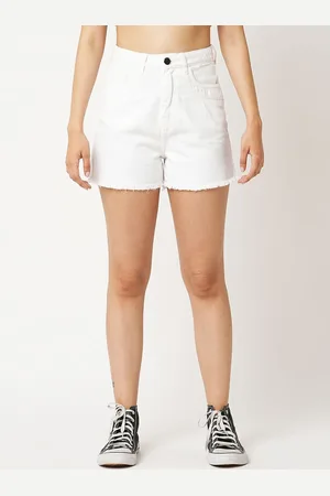Globus Women Slim Fit High-Rise Denim Pure Cotton Shorts