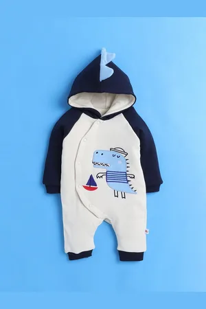 BUMZEE Infant Boys Animal Graphic Printed Cotton Romper