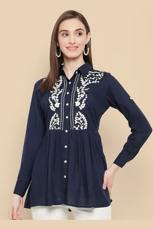 all about you Women Solid Shirt Collar Top