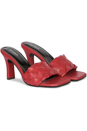 Corsica Women Open Back Block Sandals with Bows