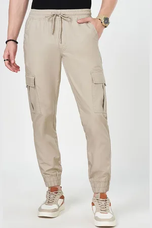 PEOPLE Men Regular Fit Cotton Cargos