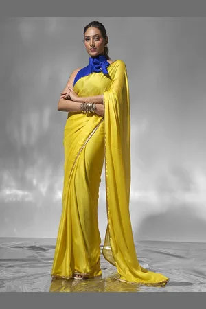 Kalista Sequinned Pure Chiffon Ready to Wear Saree with Blouse Piece