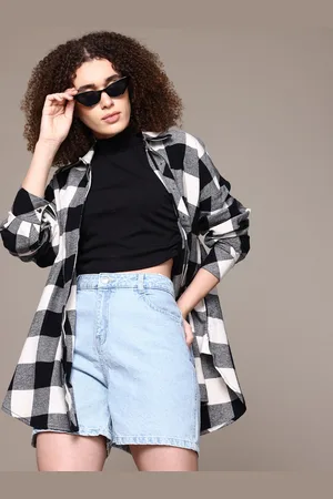 Roadster The Lifestyle Co. Classic Tailored Fit Checked Pure Cotton Shacket
