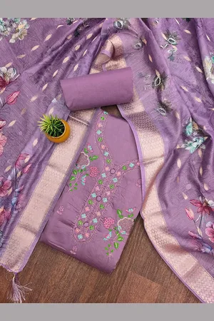 Kalini Embroidered Thread Work Pure Cotton Unstitched Dress Material
