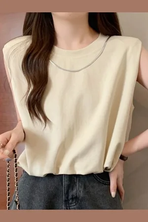 HERE&NOW Women Round Neck Sleeveless Top