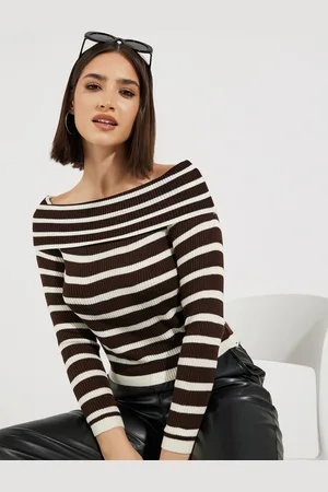 Styli Womens Regular Fit Regular Length Off Shoulder Sweater