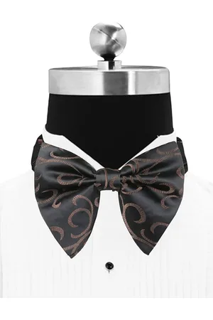 PELUCHE Ritzy Black Solid Cummerbund Bow Tie & Pocket Square Set
