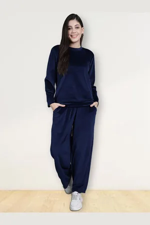 Jinfo Women Round Neck Long Sleeves T-Shirt & Trousers Winter Co-Ords