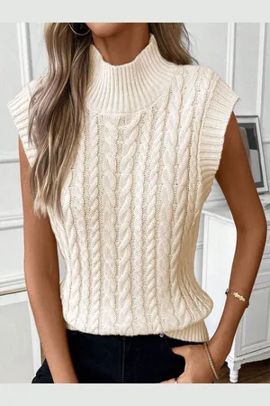 HERE&NOW Women Cable Knit Sweater Vest