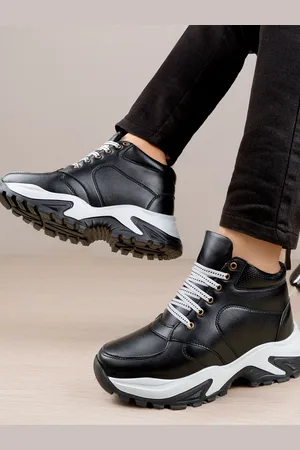 BXXY Men Colourblocked High-Top Lace-Ups Round Toe Elevator Sneakers